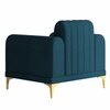Josbert Velvet 1 Seater Sofa In T Blue Colour