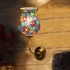 Devansh Metal Electric Wall Light in Gold Colour with Multicolor Shade Count of 1 Light