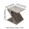 Berlin Sheesham Wood Tea Table In Rustic Grey Matte Finish