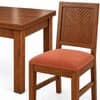 Globally Indian Trikona Solid Sheesham Wood 4 Seater Dining Table Set 4 Chairs Terracotta Orange