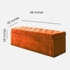 Edin Velvet 2 Seater Upholstered Bench with Storage Orange Colour