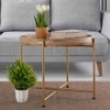 Metalsmith Solid Wood Side Table in Gold Finish