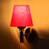 Devansh Metal Electric Wall Light in Gold Colour with Red Shade Count of 1 Light