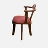 Vanilla Revolving Teak Wood Chair in Pink Colour