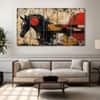 The Castle Decor Modern Horses Wall Painting Wooden Framed 27x48 Inch (Style 1)