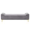 Arvia Velvet 2 Seater Ottoman Bench in Grey Color