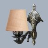 Devansh Metal Electric Wall Light in Antique Gold Colour with Beige Shade Count of 1 Light