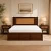 Aaranya Solid Wood Comfort King Bed Hydraulic Storage Provincial Teak Finish Mattress 72 x 78 Inches