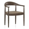 Dara Solid Wood Dining Chair in Danish Walnut Finish & Taupe Leatherette Colour