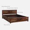 Carvia Box Storage Solid Wood Bed King Size in Provincial Teak Finish
