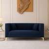 Texude Velvet 2 Seater Sofa Navy Blur in Colour