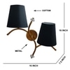 Devansh Metal Electric Wall Light in Gold Colour with Black Shade Count of 2 Lights