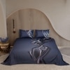 Stoa Paris Super King Size 100% Cotton Bedsheet with 2 Pillow Covers  Size Midnight Navy Grey