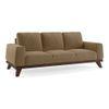 Granada Luxe 3 Seater Fabric Sofa in Fawn Velvet Colour
