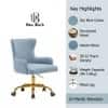 Doe Buck Adan Modern Sky Blue Velvet Office Chair