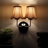 Devansh Dual Steel Metal  Wallmounted Lamp With Beige Jute  Shade