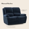 Lebowski Fabric Two Seater Manual Recliner in Cobalt Fabric Colour