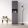Hexa Red Wooden 2 Door Wardrobe with Hanging Space in Slate Grey Colour