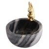 Marble Nut candy  Bowl Brass Bunny embedded