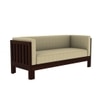Prashiv 3+2 Seater Wooden Sofa (Creame Colour, Walnut Finish)