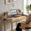 Scandinavian Ludlow Writing Desk Natural Wood Finish