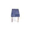 Cairo Solid Wood 2 Seater Bench In Indigo Patch Kantha Fabric