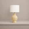 Amalfi Handicrafted Table Lamp in Yellow and blue checks Colour