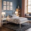 Camden Metal Non Storage Single Bed in Glossy Ivory Finish