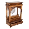 Pradha Sheesham Wood  Prayer Unit in Teak Finish