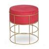 Atlas Solid Wood  Ottomon in  Red Colour