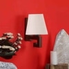 Devansh Solid Wood Electric Wall Light in White Colour with White Shade Count of 1 Light