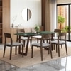 Adria Jade Green Marble 6 Seater Dining Table With 6  Clarke Dining Chairs (Finish : Jade Green, Chair Colour : Vapour Grey)