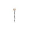 Abigail Beige Natural Fiber Floor Lamp with Black Iron Base