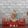 D'Dass Red Mdf and Sheesham Wooden Temple For Pooja
