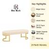 Doe Buck Upholstered Oval Bench in Beige Colour with Gold Loop Legs