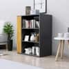 Hexa Engineered Wood Bookshelf Multipurpose Storage Rack in Slate Grey and Giant Wood Colour