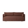 Cozychic Wood 3 Seater With Upholstery Non Storage Sofa In Red Colour