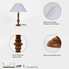 Lorette hand crafted Solid wood honey finish table lamp With White Cotton Shade