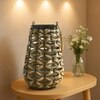 Luxe Home Hanging Bamboo Lantern with Handle or Glass Jar - 2025-115-3 Brown (32x20x20 cm)