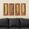 MDF Abstract Metal Wall Decor in Gold Set of 4