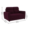 Alvaro Velvet 2 Seater Sofa Red wine Color