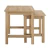Wynmist Nesting Side Table Natural Mango Wood Top Light Wood Base