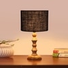 Devansh Black  Jute   Table Lamp With  Wood Natural Base (7X7X15.5 Inches)-17