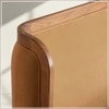 Valerio Duo-Panel Luxe Queen Size Bed in Camel Brown colour Velvet with Oak wood Frame