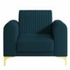Veniza Velvet 1 Seater Sofa In T Blue Colour