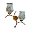 Devansh Metal Electric Wall Light in Gold Colour with Multi Shade Count of 2 Lights