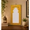 Desert Art MDF Handpainted Rajasthani Jharokha Wall Frame 12 x 24 Inch in Yellow Colour