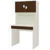 Corolla Study Desk with Drawer Built In Bookshelf and Petal Handles in Coffee Walnut Colour