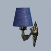 Devansh Metal Electric Wall Light in Antique Gold Colour with Blue Shade Count of 1 Light