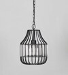 Tindori Clear Crystal With Black Metal Small Hanging Pendant Light
